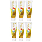 RADIUS USDA Organic Kids Toothpaste 3oz Non Toxic Chemical-Free Gluten-Free Designed to Improve Gum Health for Children's 6 Months and Up - Coconut Banana - Pack of 6