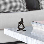 Bookshelf Decor Thinker Statue - Abstract Style Thinker Sculptures Modern Aesthetic Figurine Decoration Statues for Home Decor-Right Thinking-Black