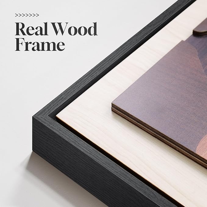 Framed Textured Wood 3D Wall Art for Living Room, Large Boho Tropical Brown Artwork for Walls, 3 Piece Farmhouse Botanical Leaf Wood 3D Textured Wall Art Decor for Office Bedroom Hallway, 24x36 Inch