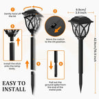 GIGALUMI Solar Lights Outdoor Waterproof, 8 Pack Flickering Flame LED Lights, Garden Decor for Yard, Patio, Landscape, Planter, Walkway
