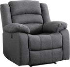 EBELLO Classic Power Recliner Chair, Oversized Electric Reclining Chair with Overstuffed Cushion and Back, Soft Fabric Adults Single Recliner Sofa for Living Room, Grey