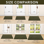 hicorfe Front Door Mat Outside Entrance,20"x31.5" Absorbent Muddy Dirt Resist Welcome Door Mats Outdoor Indoor,Stain and Fade Resistant,Non Slip Backing Entry Mat Doormat for Entryway(Oliver Green)