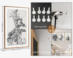 SIGNINART Vintage Tree Framed Wall Art Set , Black and White Antique Sketchbook Forest Painting, Wilderness Illustration Art Print , Retro Pine Tree Landscape Drawing Wall Decor for Living Room, Bedroom, Office (16"x24"x3)