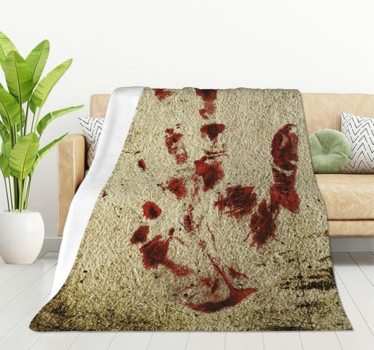 HGOD DESIGNS Bloody Hand Flannel Fleece Bed Blanket Throw Blanket Lightweight Cozy Plush Blanket for Bedroom Living Rooms Sofa Couch 40"x50"