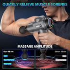 TOLOCO Massage Gun, Deep Tissue Back Massage for Athletes for Pain Relief, Percussion Massager with 10 Massages Heads & Silent Brushless Motor, Carbon