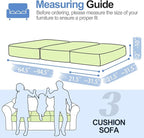 Couch Cushion Covers Individual Large Super Stretch Chenille (Softer Version) Sofa Cushion Covers, Couch Seat Covers Couch Slipcovers Furniture Protector (3PC, Green)