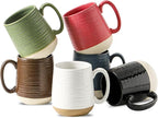 Hasense Ceramic Coffee Mugs Set of 6, 15 oz Large Porcelain Mugs with Handle for Women Men, Colorful Coffee Cups for Latte, Tea, Cappuccino, Microwave & Dishwasher Safe