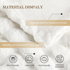 Latepis White Faux Fur King Blanket Cozy Bubble Blanket Soft Fuzzy Thick Living Room Blanket for Bed Sofa Bedroom Plush Fluffy Warm Blanket for All Seasons Luxury Throw Blanket 90x108 Inch, 860gsm
