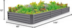 Land Guard 12×4×1ft Galvanized Raised Garden Bed Kit for Vegetables, Galvanized Super Large Metal Planter Raised Garden Boxes Outdoor(359 Gallon Capacity（Grey）…