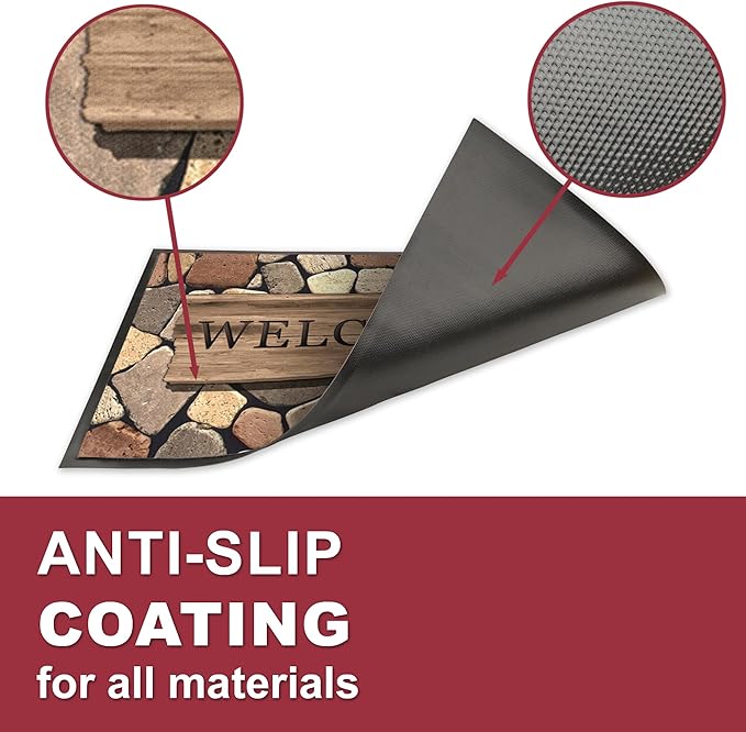 Floor Mat - for Indoor and Outdoor Use - Doormat - Non-Slip - Front Door Shoe Scraper - Size: 17x29