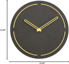 Stephanie Imports Modern Minimalist Dark Concrete Gray Silent Wall Clock (Yellow)