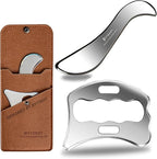 BYYDDIY SD 2 in 1 Stainless Steel GuaSha Muscle Scraper Tools Set,Scar Tissue Tool,Physical Therapy Tools,Muscle Scraping Tool,Massage Scraper,IASTM Tools,Soft Tissue Massage Tool (SD2)