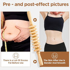 Wooden Cellulite Massage Roller for Legs and Thighs - Handheld Fascia Blaster Tool for Muscle Relief, Lymphatic Drainage & Body Sculpting - Anti Cellulite Massager for Women and Men (9 Wheel)
