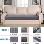 H.VERSAILTEX Super Stretch Individual Seat Cushion Covers Sofa Covers Couch Cushion Covers Slipcover Sets Thick Jacquard Textured Twill Fabric (1 Piece Sofa Cushion Cover, Grey)