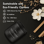 Magnolia & Sandalwood Candle | Masculine Candle - Candles for Men, Soy Candles for Home Scented, Manly Scented Decor for Home - Gifts for Men, 7oz Black Jar, Long Lasting