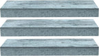 Sorbus Floating Shelves - 3 Pack 16 Inch Rustic Blue Wall Shelves for Bedroom, Kitchen, Living Room, Bathroom Shelves, Home Decor, Office - Floating Shelf for Trophies, Books, Frames, Toilet Paper