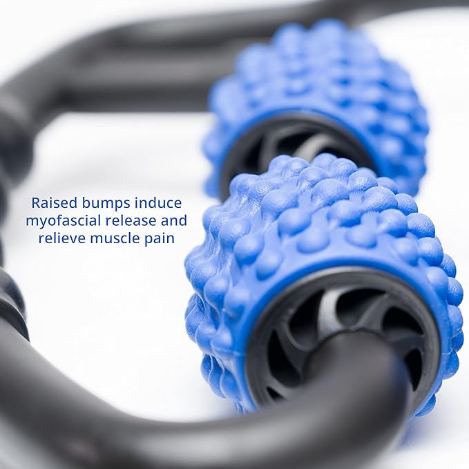 Body Back Trigger Point Pressure Roller Massager for Forearm, Elbow, Hand, Arm, and Leg. Deep Tissue Handheld Self Massager for Tennis Elbow, Golfers, Athletes Myofascial Release