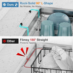 GSlife in Sink Dish Drying Rack - Stainless Steel Capacity Expandable Over The Sink Dish Drainer with Lock Knob and Utensil Holder for Kitchen Sink, 10.8"-17.9" L x 12.8" W, Silver