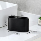 Luxspire Toothbrush Holder, 2 Slots Toothbrush and Toothpaste Holdersfor Bathrooms, Resin Toothbrush Holder Electric Toothbrush Stand for Vanity Countertop, Bathroom Accessories, Matte Black