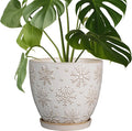 Ceramic Planter 8 Inch Plant Pot with Drainage Hole and Saucer Ceramic Pots for Indoor Plants Outdoor Large Flower Pot for Home Decor White