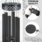 ASTARIN 48'' Deep Tone Wind Chimes for Outside - Large WindChimes with 6 Heavy Tubes, Memorial Chimes Outdoor for Garden Hanging Décor,Sympathy Gifts for Loved one,Home Décor, Black