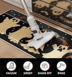 Halloween Kitchen Mat Set of 2, Pumpkin Ghost Bat Halloween Kitchen Decor, Halloween Rug for Floor, Indoor Spooky Home Decor with Non-Slip Backing,17 x 29 Inch & 17 x 47 Inch
