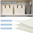 Closet Storage Bins, Fabric Closet Organizers and Storage Basket for Shelves, Collapsible Shelf Baskets for Organizing Shelves, Bedroom Clothes Basket, Beige, 3 Pack