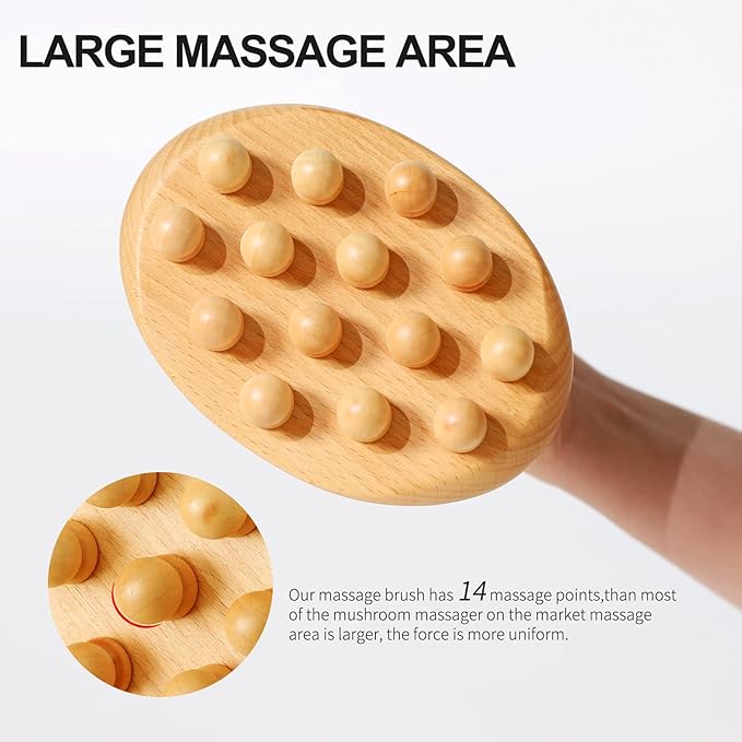 AiRelax Wood Therapy Massage Tools,Wooden Massage Body Brush for Cellulite Remover,Itchy Skin Relief,Body Shaping,Professional Maderoterapia Kit Meridian Pressure Brush,Lymphatic Drainage Massager