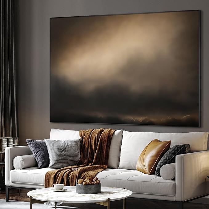 SIGNWIN 60"x72" Extra Large Framed Wall Art Golden Sunset Cloud, Moody Sky Scene for Home Living Room Bedroom Decor (Frame Assembly Required)