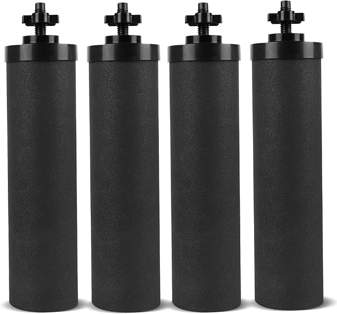Water Filter Silver Infused Replacement for Berkey® BB9-2® Black Carbon Block Filters System,Compatible with Berkey® Gravity Countertop Purification Elements,Pack of 4