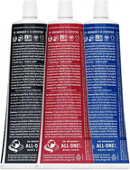 Dr. Bronner’s All-One Toothpaste 3-Pack Variety– (Peppermint, Cinnamon, Anise, 5oz Each)– 70% Organic Ingredients, SLS Free Toothpaste, Fluoride Free, Natural, Vegan, Gentle for Sensitive Teeth