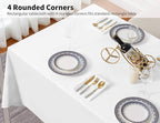 Surmente White Rectangle Tablecloth 60 x 120-inch Rectangular Polyester Table Cloth for Weddings, Banquets, or Restaurants