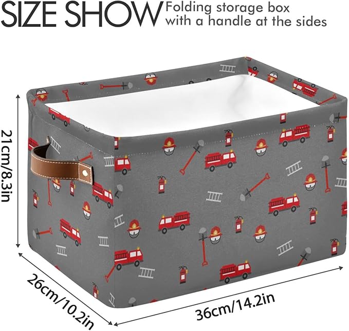 Storage Basket Bin Firefighter Equipment and Tools Organizer Basket Collapsible Shelf Basket Cube with handle for Nursery Bedroom Bathroom