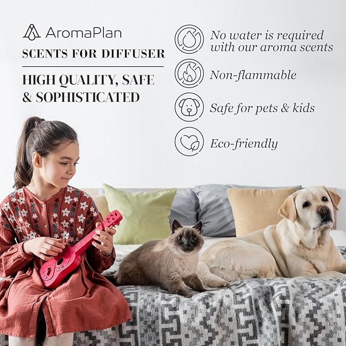 Aromaplan Scents, Clean Smelling Essential Oils,Inspired by Lavender & Vanilla Downy (5 Fl Oz /148ml)-Fresh Scent Essential Oil for Diffuser,USA Fragrance, Bigger Bottle, Bolder Aroma & Longer Lasting