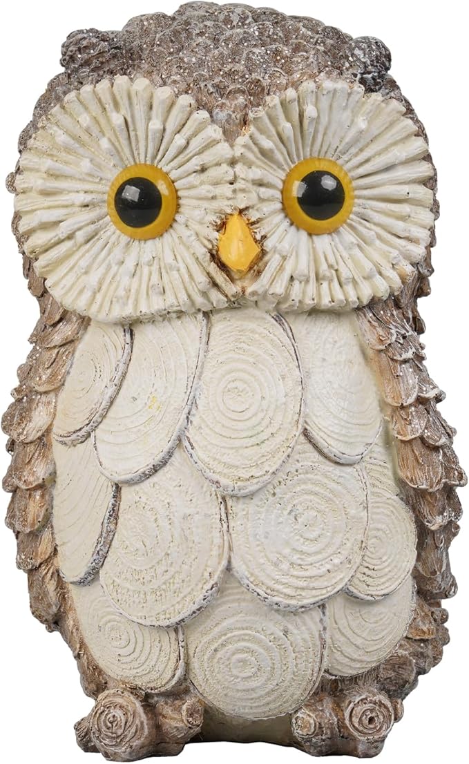 Guichifun Owl Statue Home Decor Accents - Cute Owl Figurines for Shelf Bookshelf TV Stand Décor Bedroom Office Decorations Ideal Gift for Owl Lovers 5 x 5 x 8 Inch