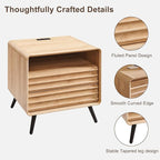 RedLemon 24 Inch Nightstand Set of 2 with Charger Station - Natural Oak