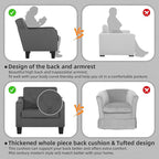 STHOUYN Living Room Chairs Accent Chairs Set of 2, Waiting Room Arm Chairs, Reading Chairs for Bedroom Comfy Club Chair Tufted, Office Small Space (2, Grey)