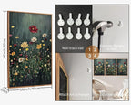 SIGNINART Vintage Floral Framed Canvas Wall Art, Dark Moody Wildflowers Wall Decor, Boho Abstract Flowers Artwork, Colorful Botanical Aestheticrt Art Paintings for Bedroom Living Room Office 16"x24"x3