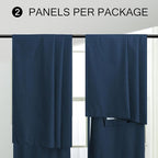 Navy Blackout Curtains 72 Inches Long for Bedroom Navy Blue Room Darkening Thermal Insulating Window Black Out Linen Nautical Curtains for Living Room Nursery 52x72 Inch Length 2 Panel Back Tab Pocket