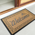 Yimobra Welcome Front Door Mat, Heavy Duty Easy Clean Doormat Indoor Outdoor, Waterproof Quick Dry Floor Mat for Home, Garage, Hign Traffic Areas, Non Slip, Low Profile, 29.5X17 Inches, Yellow