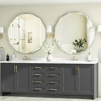 Bathroom Mirrors for Over Sink, Round Frameless Mirrors for Wall, 24x24 Inch Beveled Bathroom Mirror, Bathroom Vanity Circle Mirror for Bedroom Living Room Entryway Home Decor