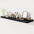 Black Floating Shelves 48 Inch Long, 12 Inch Deep Floating Shelves for Wall, 48 x 12 Large Wall Shelves for Home Storage & Display, 2" Thicked Floating Shelf for Bedroom, Living Room, 1 Pack
