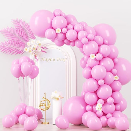 130pcs Pink Balloons Different Sizes 18" 12" 10" 5" Party Latex Balloons for Birthday Baby Shower Wedding Anniversary Princess Theme Party Decorations