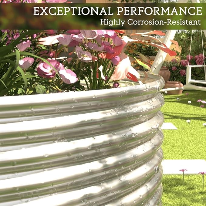 2 Pack 6x3FT Tall Galvanized Raised Garden Bed Outdoor,Metal Garden Bed for Vegetables,Steel Raised Beds for Gardening,Above Ground Garden Box for Flower-TA0