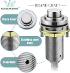 SinkTop Air Switch Kit (Long Full Brass Button) for Disposal, Dual Outlet, (Brushed Nickel)