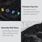 GONAAP Fuzzy Faux Fur Throw Blanket Queen Size Black Super Soft Cozy Plush Fuzzy Shaggy Blanket for Couch Sofa Bed (Black, Queen(90"x90"))