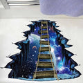 Quanhaigou Blue Galaxy Bridge Wall Sticker,3D Outer Space Decorations Decal for Home Decor Kids Bedroom Large