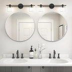 Fabuday Silver Round Mirror 28 Inch - Big Circle Mirror for Bathroom, Living Room, Hallway, Entryway, Matte Aluminum Frame Circular Mirrors for Wall Decor
