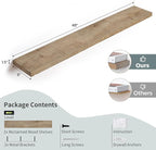 Floating Shelves | 8" Deep Rustic Reclaimed Barnwood Wall Hanging Shelves with Invisible Heavy-Duty Metal Bracket | Wall Mounted | Farmhouse Style | 48 inches, 2 PCs, Distressed Natural