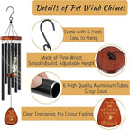 Pet Memorial Wind Chimes 26" - Dog Memorial Gifts for Loss of Dog, Dogs Remembrance Bereavement Gift, Pet Loss Sympathy Gifts (Design 3)